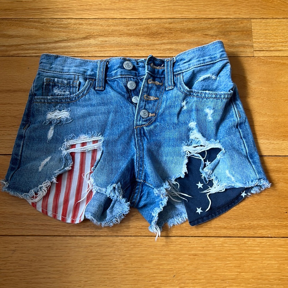 Old Navy Red,White and Blue jean shorts
